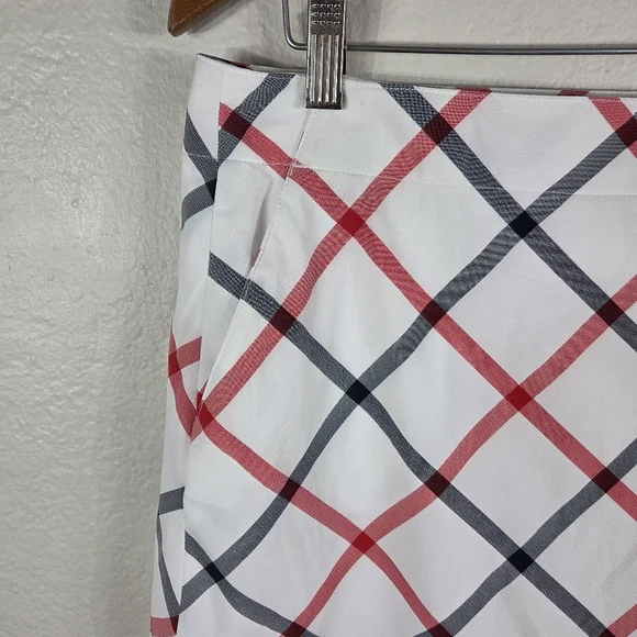 Lady Hagen Golf Skort Blue Plaid Size 10 Sides Pockets White And Red Strech - Picture 3 of 16
